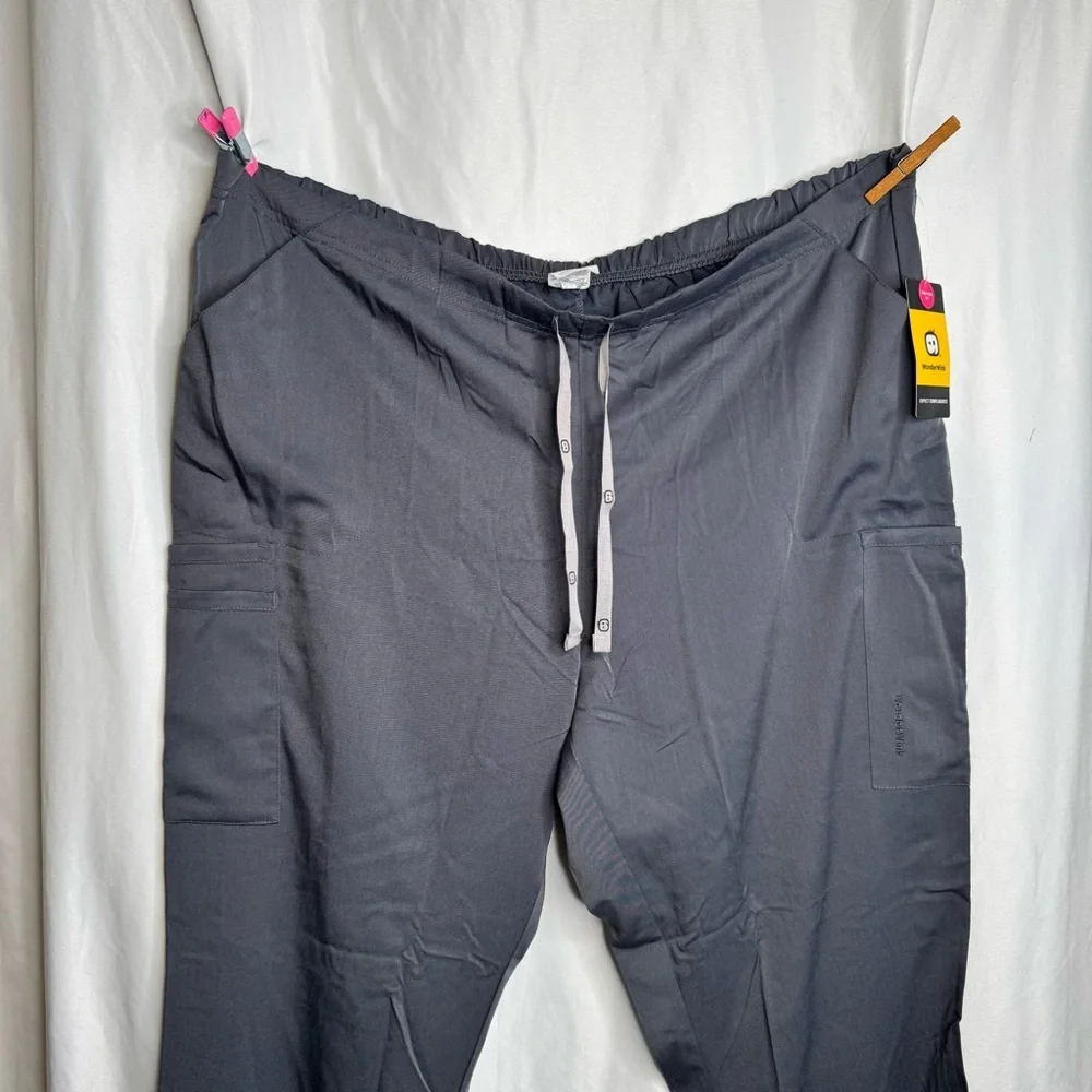 WonderWink PRO Scrub Pants 3XL Pewter Gray Pull On Cargo NWT